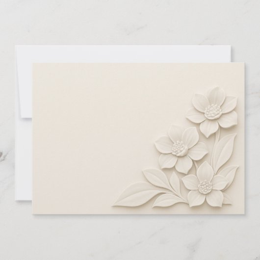 Elegante 3D bloemen op zachte achtergrond Bedankkaart (Voorkant)