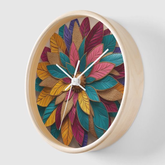 "Elegante 3D Blossom Wall Clock" (Hoek)
