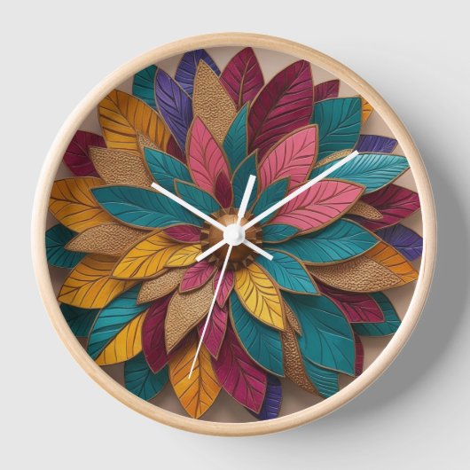 "Elegante 3D Blossom Wall Clock" (Voorkant)
