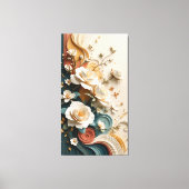 Elegante 3D gebeeldhouwde rozen Canvas Afdruk (Voorkant)