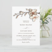 Elegante 3D Magnolia Bloem Bruiloft Kaart (Staand voorkant)