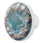 Elegante 3D Ring Van Schelpen Kust Keramische Knop (Rechts)
