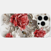 Elegante 3D-Rozen, bijen en botanische schoonheid Case-Mate iPhone Case (Achterkant (horizontaal))
