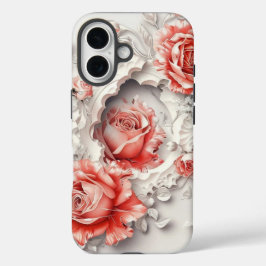 Elegante 3D-Rozen, bijen en botanische schoonheid iPhone 16 Hoesje