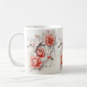 Elegante 3D-Rozen, bijen en botanische schoonheid Koffiemok (Links)