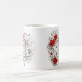 Elegante 3D-Rozen, bijen en botanische schoonheid Koffiemok (Center)