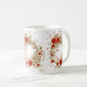 Elegante 3D-Rozen, bijen en botanische schoonheid Koffiemok (Voorkant rechts)