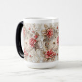 Elegante 3D-Rozen, bijen en botanische schoonheid Magische Mok (Voorkant links)