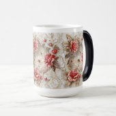 Elegante 3D-Rozen, bijen en botanische schoonheid Magische Mok (Voorkant rechts)