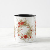 Elegante 3D-Rozen, bijen en botanische schoonheid Mok (Midden)