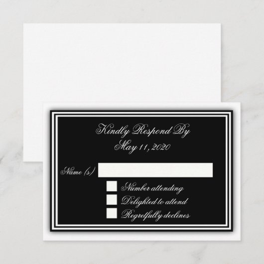 Elegante 3D RSVP kaart (Voorkant / Achterkant)