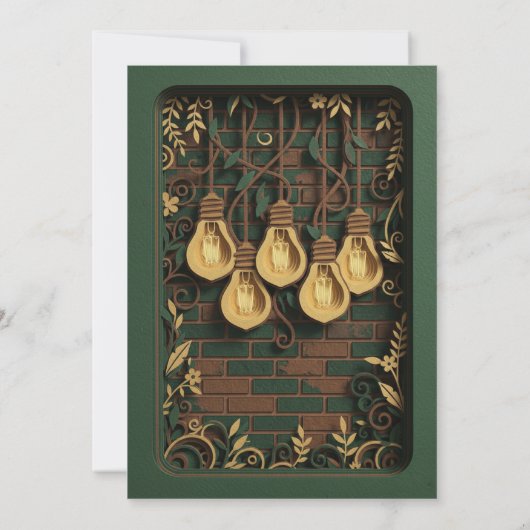 Elegante 3D-uitgesneden uitnodiging met rustige bo (Achterkant)