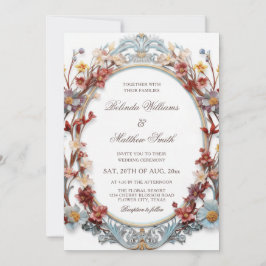 Elegante 3D Victoriaanse bloemenlijst Kaart