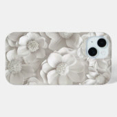 Elegante 3D witte bloem telefoonhoesje Case-Mate iPhone Case (Achterkant (horizontaal))