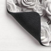Elegante 3D witte bloemen Muismat (Hoek)