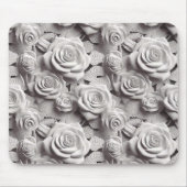 Elegante 3D witte bloemen Muismat (Voorkant)