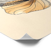 Elegante 3D-witte bloemensculptuur in bas-reliëf o Poster (Hoek)