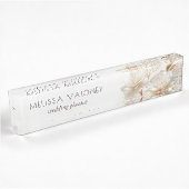Elegante 3D witte gouden rozen Naambordje