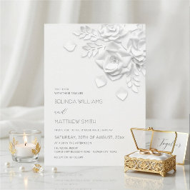 Elegante 3D witte papieren bloemen bloem bruiloft Kaart