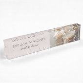 Elegante 3D witte rozen van goud Naambordje
