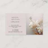 Elegante 3D witte rozen van goud Visitekaartje (Achterkant)