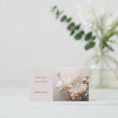 Elegante 3D witte rozen van goud Visitekaartje (Staand voorkant)