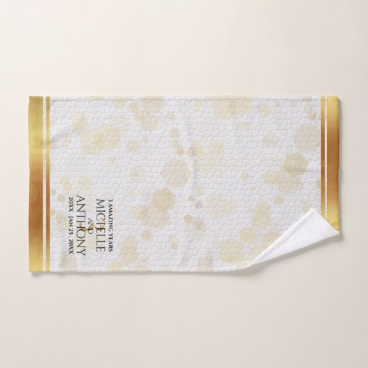 Elegante 3e lederen bruiloft Jubileum badhanddoek Bad Handdoek (Handdoek)