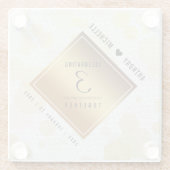 Elegante 3e lederen huwelijksverjaardag glazen onderzetter (Achterkant)