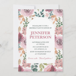 Elegante 3e verjaardagsuitnodigingen Floral Boho Kaart