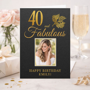 Elegante 40 en Fabulous 40e verjaardagsfoto Kaart