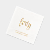 Elegante 40e bruiloft Jubileum Gold Foil servetten (Links)