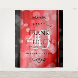 Elegante 40e robijn bruiloft jubileumviering wandkleed