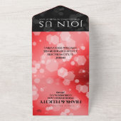 Elegante 40e rubijnen huwelijksjubileumviering all in one uitnodiging (Buitenkant)