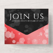 Elegante 40e rubijnen huwelijksjubileumviering all in one uitnodiging (Achterkant)