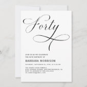 Elegante 40e script minimalistische verjaardag kaart (Voorkant)