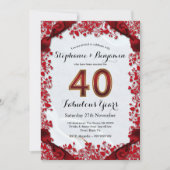 Elegante 40e trouwjubileum Robijn Chic Lijst Kaart (Voorkant)