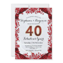 Elegante 40e trouwjubileum Robijn Chic Lijst