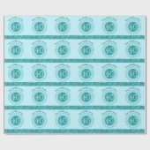 Elegante 40e verjaardag Blauwgroen Blue Glitter &  Cadeaupapier (Vlak)