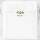 Elegante 40e verjaardag Gouden folie Glitter Light Ronde Sticker (Tas)