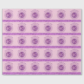 Elegante 40e verjaardag roze glitter met strepen cadeaupapier (Vlak)