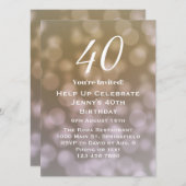Elegante 40e verjaardag uitnodiging voor haar (Voorkant / Achterkant)