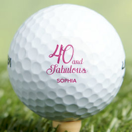 Elegante 40e verjaardagsfeestje eenvoudige roze go golfballen