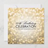 Elegante 40e Verjaardagspartij Gouden Glitter Lich Kaart (Achterkant)