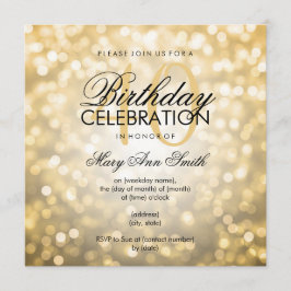 Elegante 40e Verjaardagspartij Gouden Glitter Lich Kaart