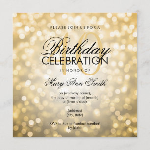 Elegante 40e Verjaardagspartij Gouden Glitter Lich Kaart