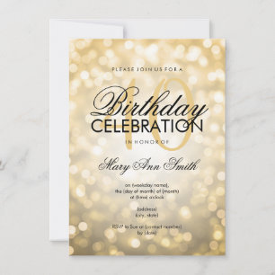 Elegante 40e Verjaardagspartij Gouden Glitter Lich Kaart
