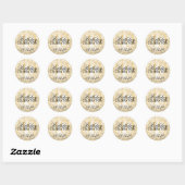 Elegante 40e Verjaardagspartij Gouden Glitter Lich Ronde Sticker (Vel)