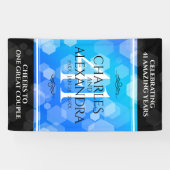 Elegante 41e Blauwe Topaas Huwelijksjubileum Spandoek (Horizontaal)