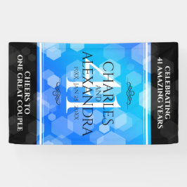 Elegante 41e Blauwe Topaas Huwelijksjubileum Spandoek