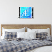 Elegante 41e Blauwe Topaas Huwelijksverjaardag Canvas Afdruk (Insitu (Slaapkamer))